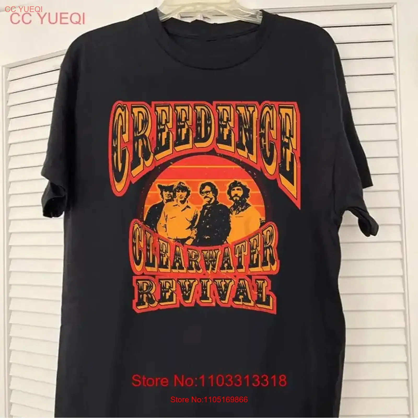 Vintage Fashion Revival - تي شيرت Creedence Clearwater Revival أسود