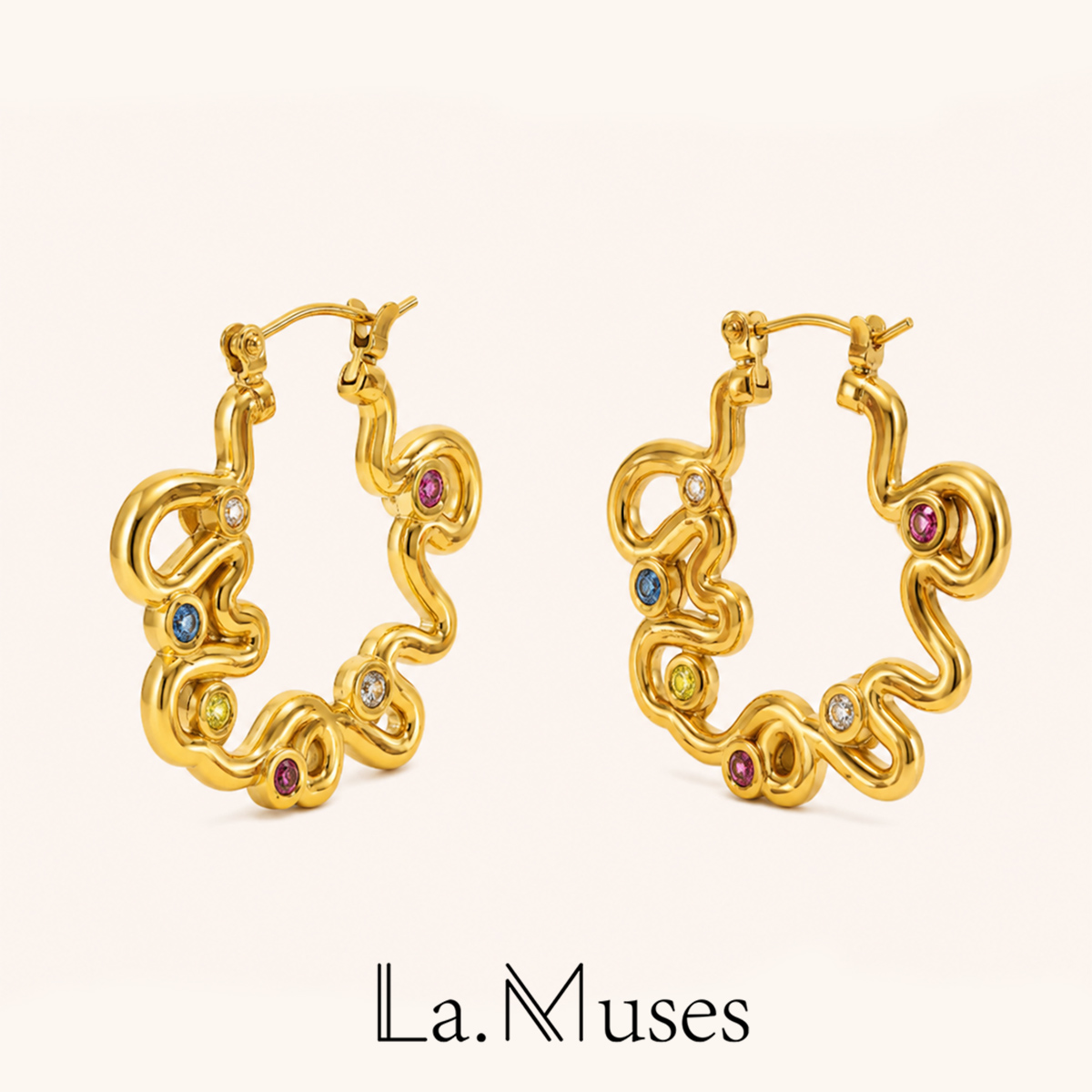 Vintage Fashion La - لا. Muses الملونة الزركون الملتوية خط
