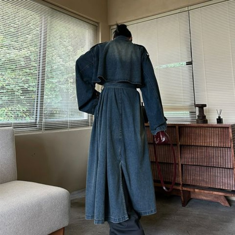 معطف ترنش من الدنيم المغسول عل - مراجعة Vintage Trench Coat وسعره