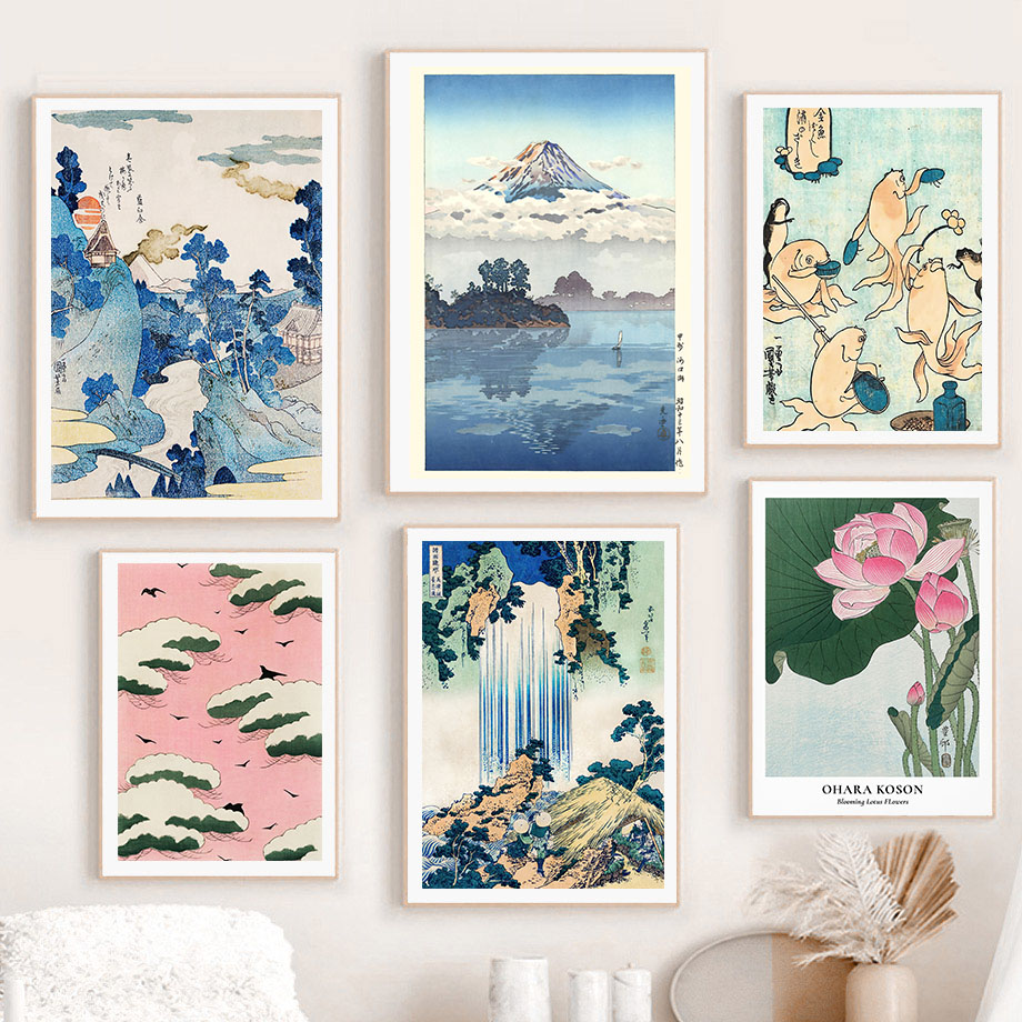Hokusai Ohara Koson اليابانية  - مراجعة Vintage Fashion Wall Art وسعره