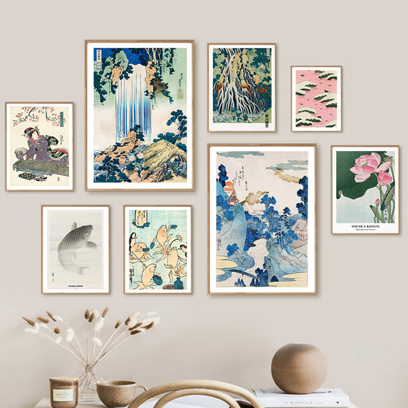 Hokusai Ohara Koson اليابانية  - مراجعة Vintage Fashion Wall Art وسعره