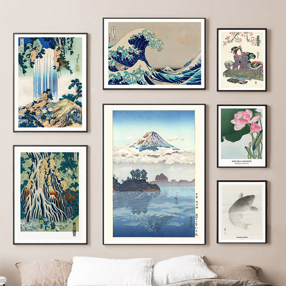 Hokusai Ohara Koson اليابانية  - مراجعة Vintage Fashion Wall Art وسعره