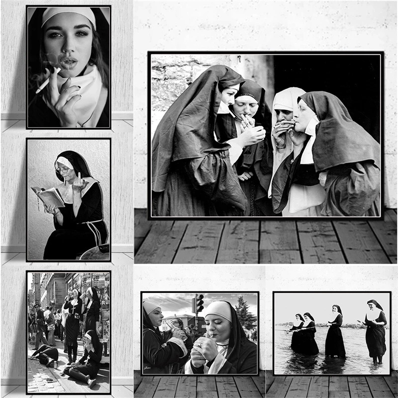 التدخين مثير راهبة اللوحة المش - مراجعة Vintage Fashion Wall Art وسعره